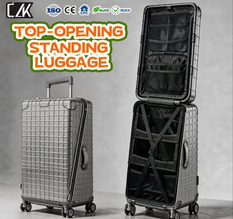 Custom Top-Flip Zipper Upright Trolley Bag Joint R&D OEM/ODM Valise Trunk Women PC Luggage Carry on Suitcase Movable Wardrobe
