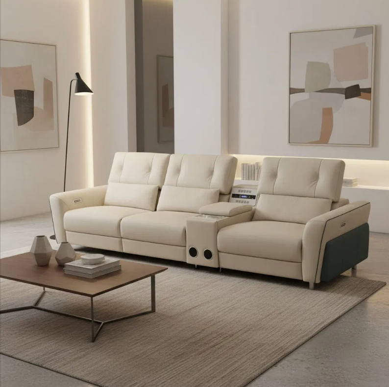 Electric Recliner Sofa Multifunctional Power Sofa with Adjustable Backrest USB Charging Sofa for Home Theater Furniture thumbnail 3