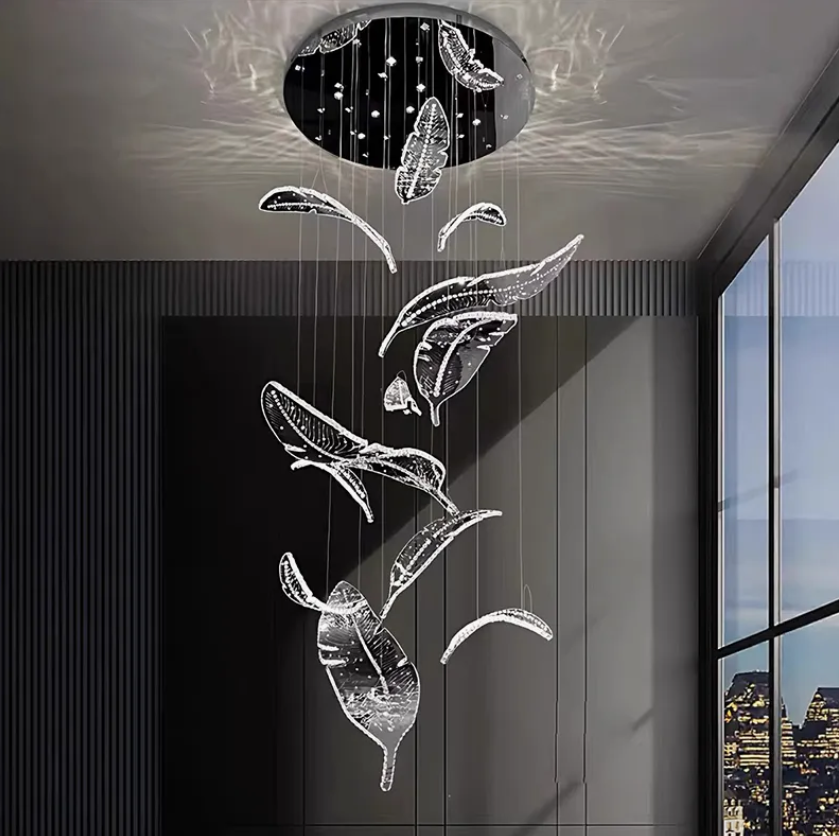 2026 Modern Lighitngs Decorative Living Room Lightings Lam LED Leaves Chandelier Lighting (DZ006)