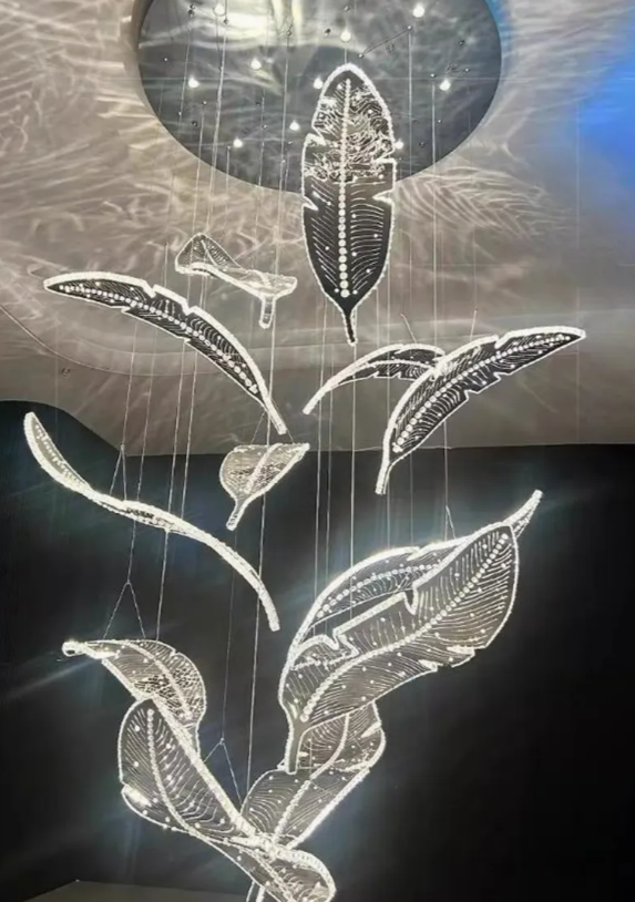 2026 Modern Lighitngs Decorative Living Room Lightings Lam LED Leaves Chandelier Lighting (DZ006) thumbnail 3