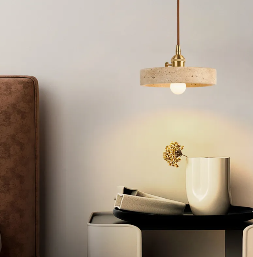 Modern Home Decor Stone Style LED Lighting Travertine Design Decorative Classic Living Room Bedroom Dining Room Pendant Lamp (ZY-HDS001)