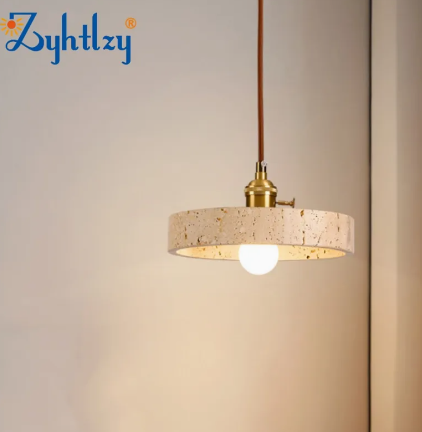 Modern Home Decor Stone Style LED Lighting Travertine Design Decorative Classic Living Room Bedroom Dining Room Pendant Lamp (ZY-HDS001) thumbnail 2
