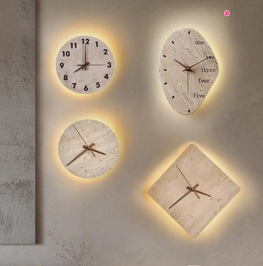 Top Sale Yellow Stone Modern Decorative Wall Clock Lamp (ZY-BD020) thumbnail 3