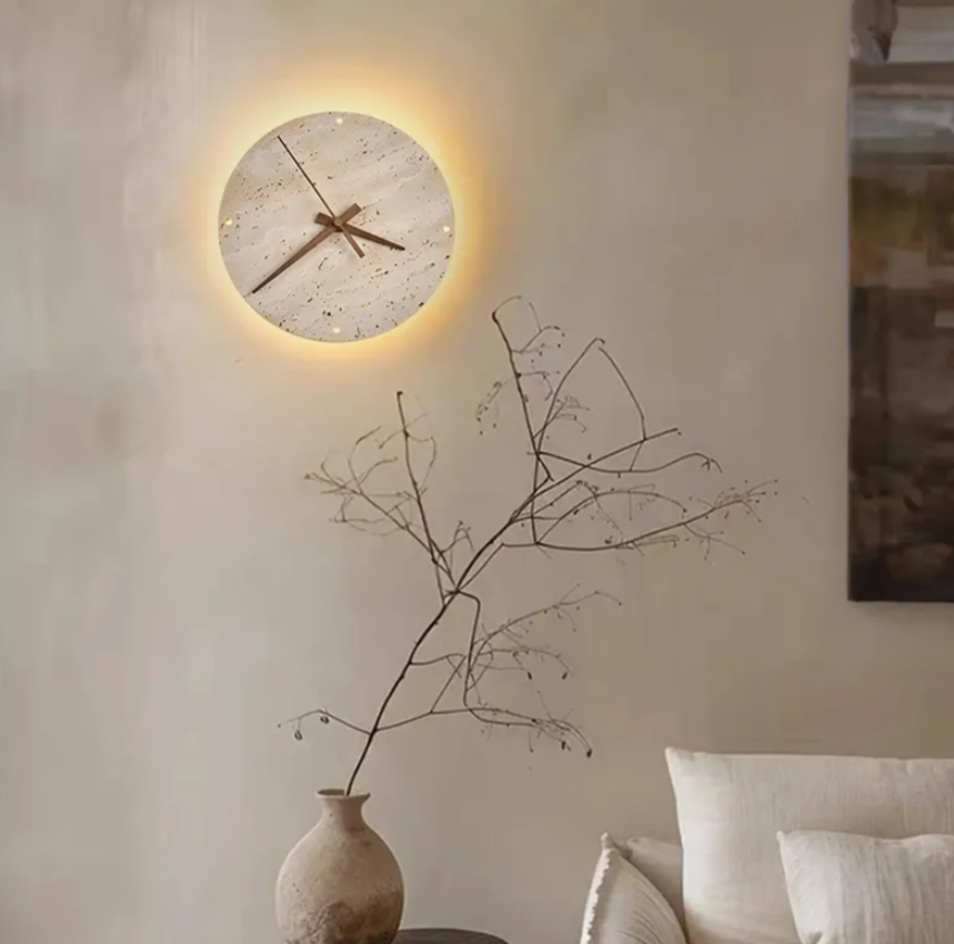 Top Sale Yellow Stone Modern Decorative Wall Clock Lamp (ZY-BD020) thumbnail 2