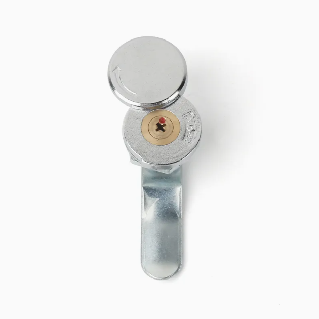 Bright Chrome Brass Cylinder Cross Key Lock with Rain Cover for Outdoor Use