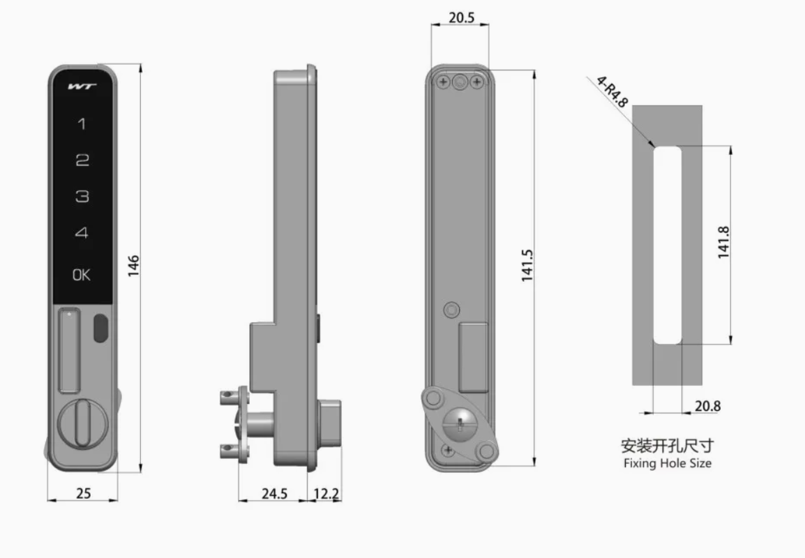 Wangtong Electronic Lock Wt-M-1604 Furniture Lock thumbnail 2