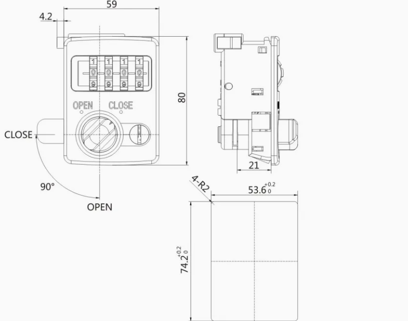 4 Digits Cabinet Locker Combination Lock thumbnail 2