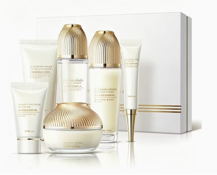 Sheep Placenta 6-Piece Anti-Aging Skincare Set for Even Skin Tone – Intensive Care for Mature Skin