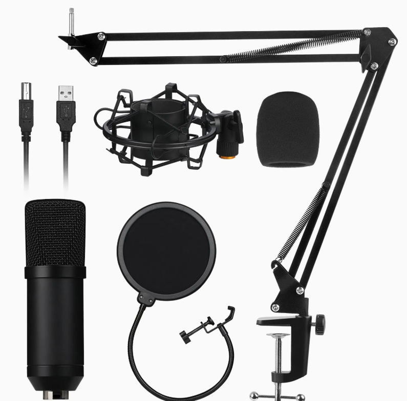 Podcast & Youtube USB Audio Microphone, Podcast Streaming Microphone, Condenser Microphone, Gaming USB Condenser Microphone, Streamer USB Microphone Kit