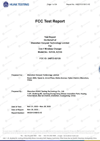 FCC (Wireless Charger)