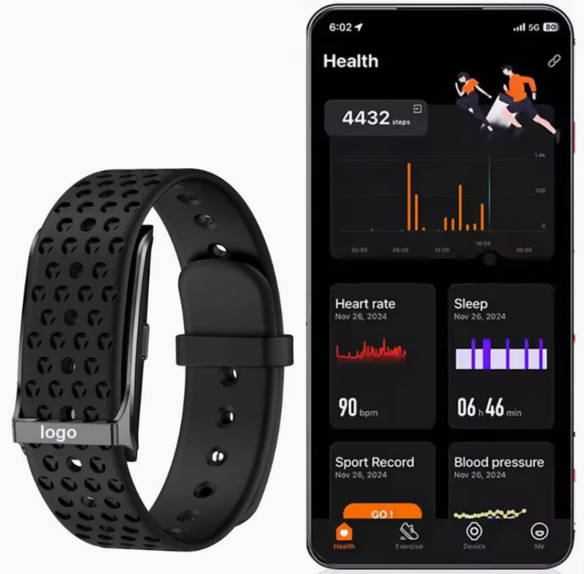 Health Tracker Heart Rate Blood Pressure Vibration Alert Android Ios Compatible Smart Bracelet Band