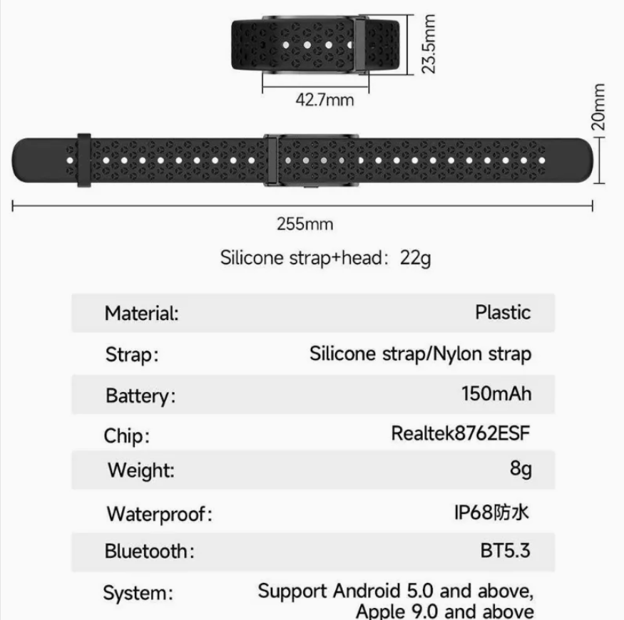 Health Tracker Heart Rate Blood Pressure Vibration Alert Android Ios Compatible Smart Bracelet Band thumbnail 2