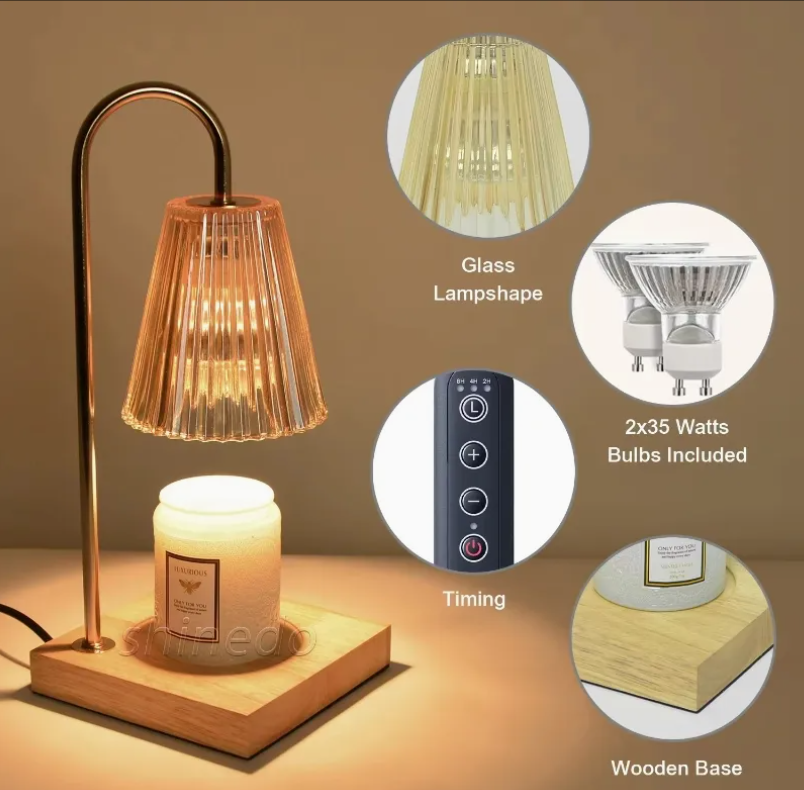Retro Lantern Wax Candle Melting Warmer Light Glass Aromatherapy Burner Fragrance Electric Candle Warmer Lamp Heater Bedroom