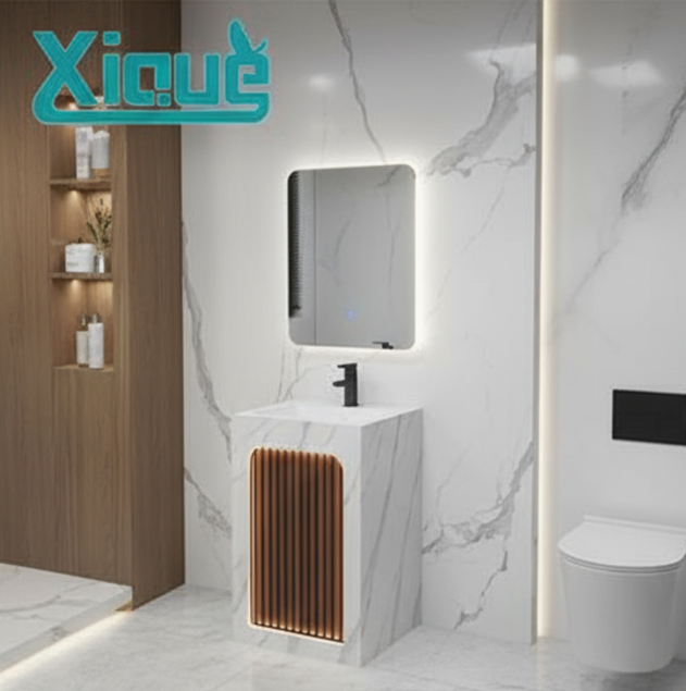 Marble Design Luxury Stylish Floor Mounted Bathroom Cabinet Classic Bathroom Furniture