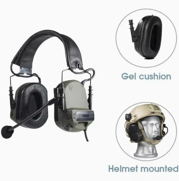 Tactical Headset with Hearing Protection and Clear Communication for Arc Helmet